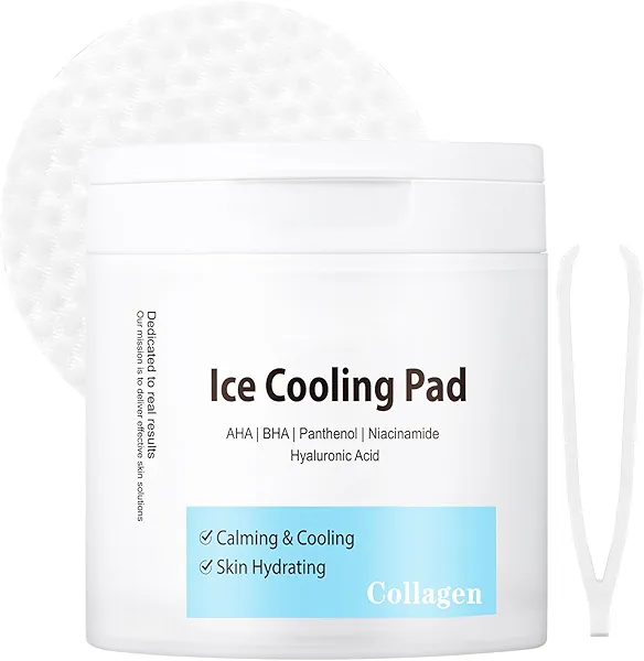 Toner Pads Pore Skincare, Ice Cooling Pad for Exfoliation Care 100 Pads with Collagen Extract for Soothing, Moisturizing, Niacinamide Toner for Women Men Skincare, Ideal for All Skin Types