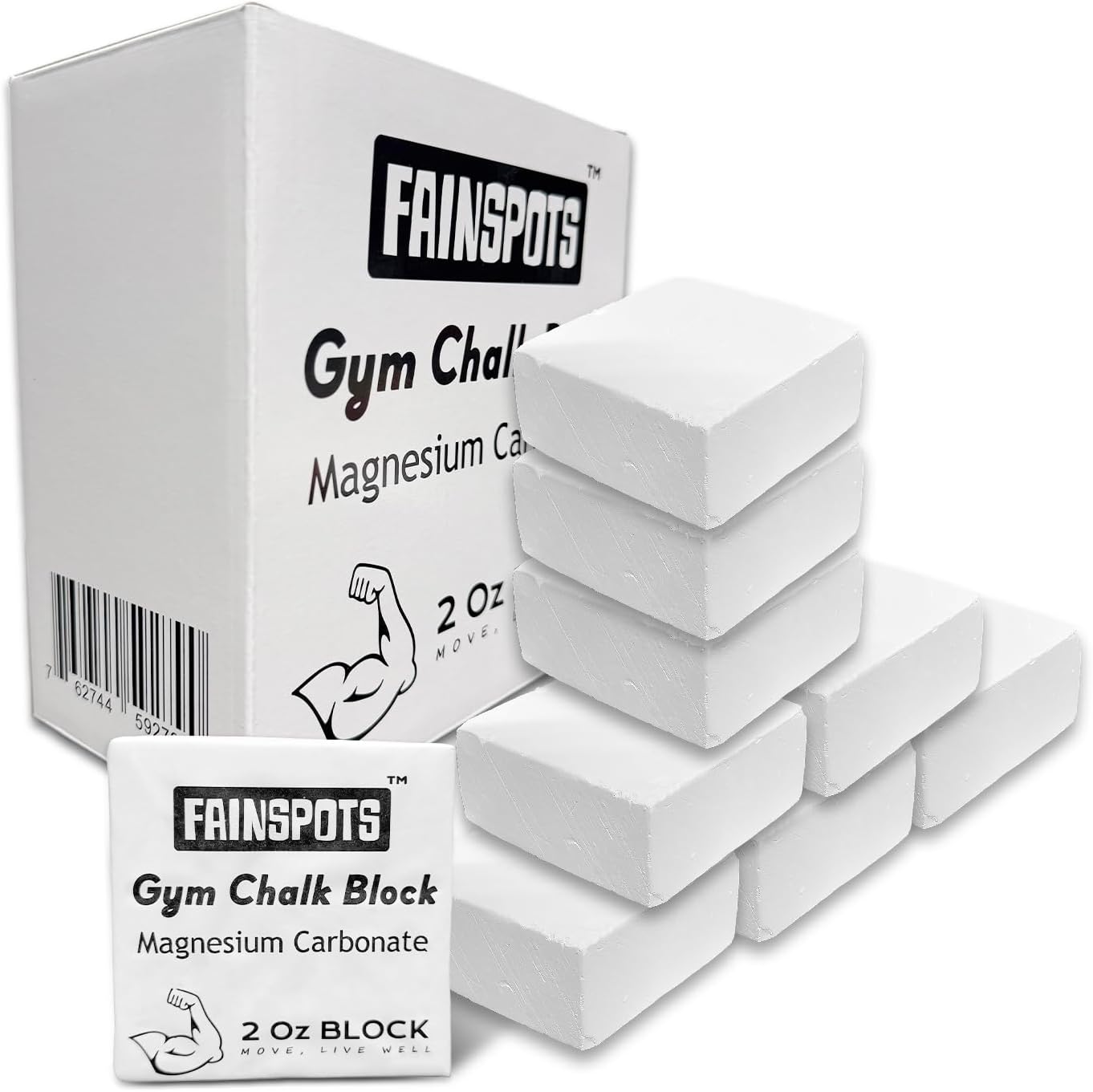 Gym Chalk Magnesium for Weight Lifting Chalk Powder，Magnesium Carbonate Athletic Chalk Block 8 Pcs Gifts for Rock Climbers Excellent Grip, Chalk Block for Gymnastics, Bouldering,Rock Climbing