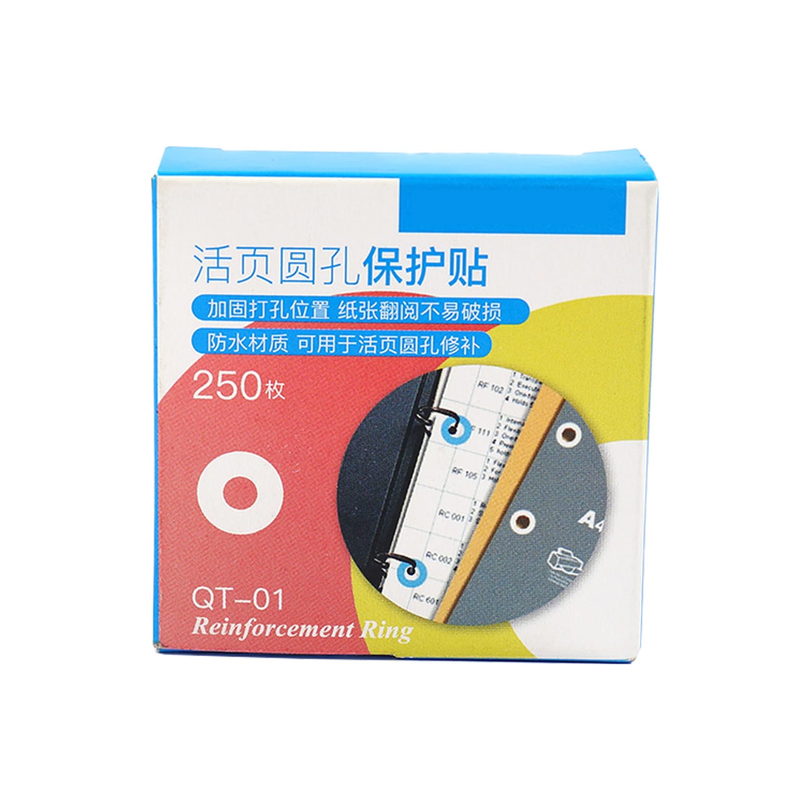 Buxuaaaa 250 / 100Pcs Punched Hole Reinforcement Rings Labels Hole Reinforcement Sticker 15mm Reinforcers Label for Notebook Adhesive Repair Dots