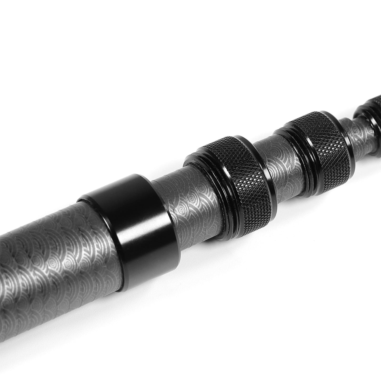 Bastone per selfie estensibile in fibra di carbonio, triplo per action camera, regolabile da 50 cm a 130 cm, bastone per selfie estensibile