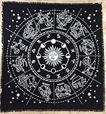 INDIAN CONSIGNERS Sternzeichen Astrologie Sonnenzeichen Altar Tuch Hexerei Hexerei Tischdecke Ändern Heilig Tischtuch Spirituell Buchstabieren Hexe Tarot-Spread24 (Zodiac Silver)