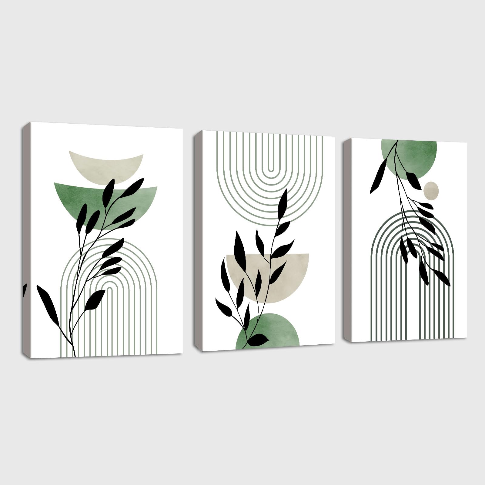 FajerminArt 3 Panels Modern Canvas Wall Art Navy Blue Gold Flowers Coconut Leaves Pictures Painting on Canvas Prints for Living Room Bedroom Office Wall Decoration Stretched On Frame 30x40cmx3 Pcs — view 28