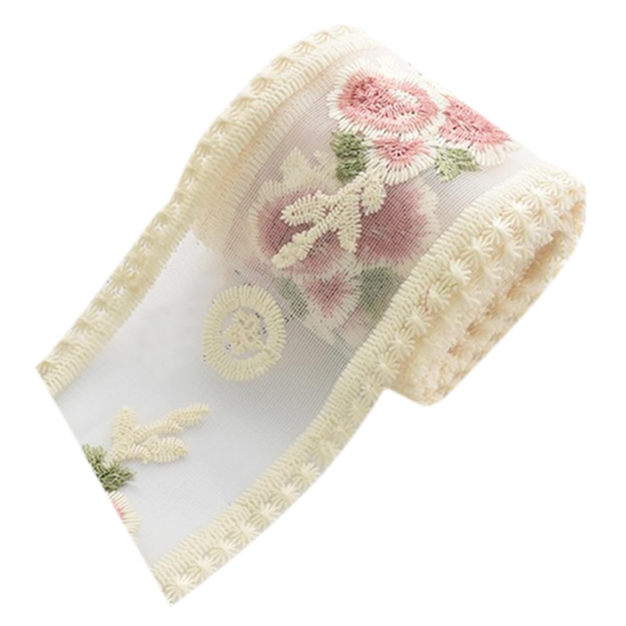 VILLCASE 4 Rollos Material De Accesorios Para El Cabello De Encaje Rosa Bordado Ribete De Encaje Rojo Decoración Artesanía Bralette De Apliques De Bordado De Cinta Tela