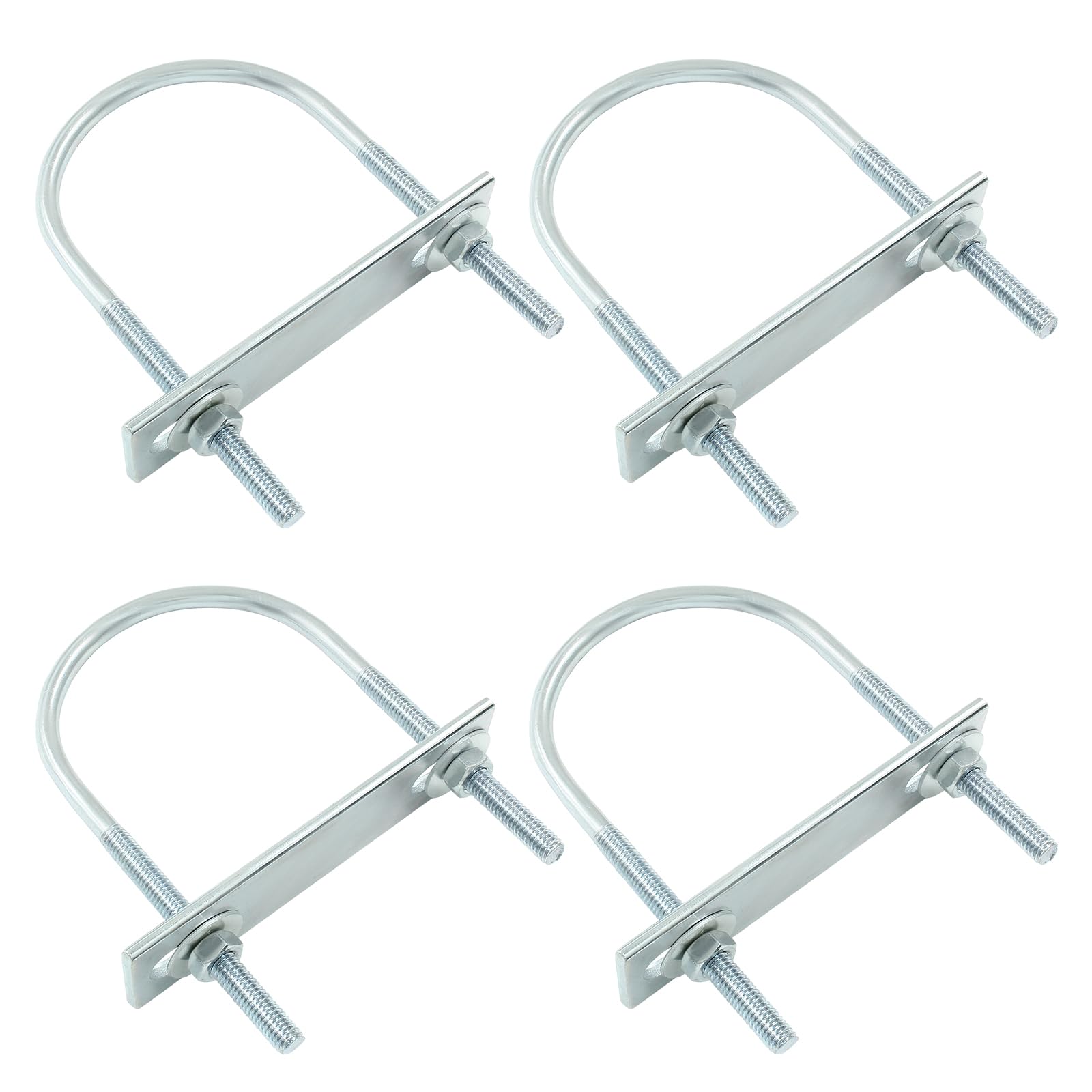 M6 U-Bolts - 4 Sets, Heavy-Duty Fasteners -12