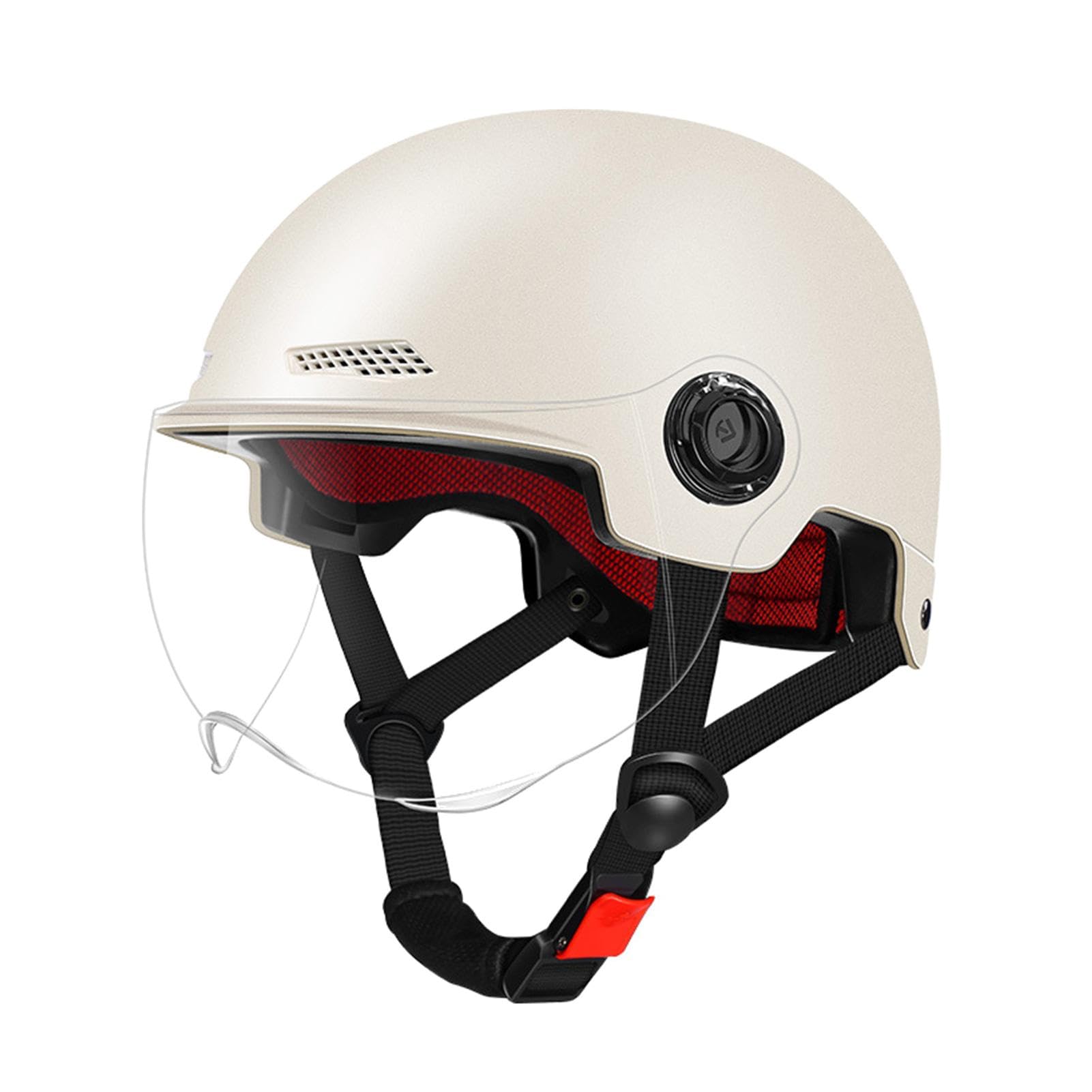 Open Face Helmets - bikke Helmets with Visor, Helmets for Adults | Shockproof Cycling Helmets, Anti-glare Detachable Goggles, 2H Hardness, Adjustable Helmets, Head Protector for Men Women