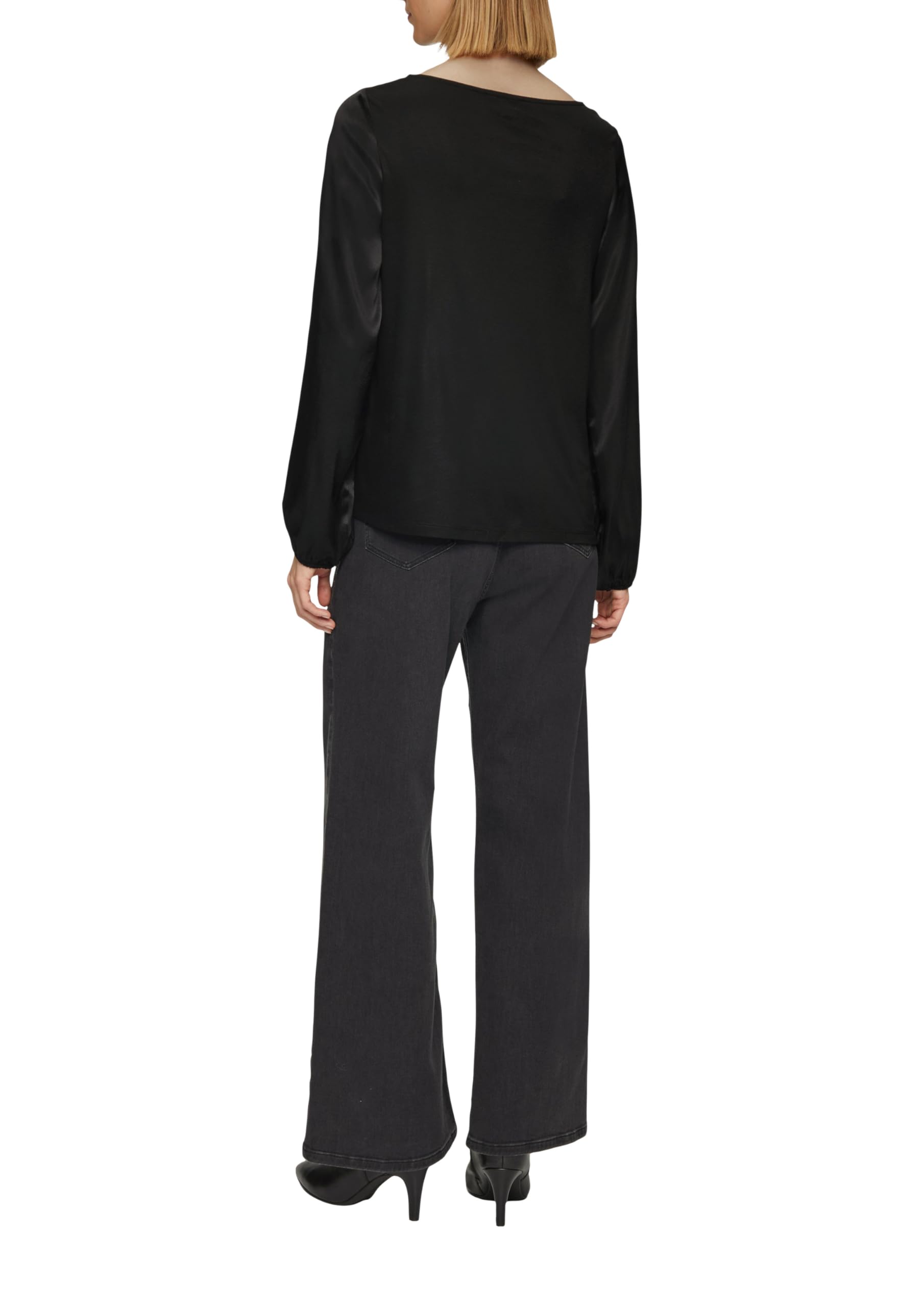 s.Oliver Damen Satiniertes Blusenshirt aus Viskose Blusenshirt Langarm (1er Pack)