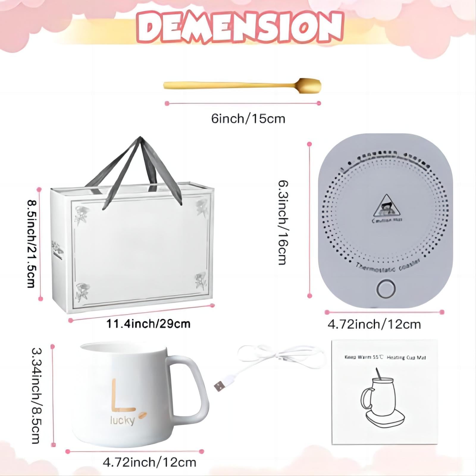 Arimilk Coffee Mug Warmer, Coffee Warmer for Desk Auto Shut Off, Suitable for Heating Milk, Chocolate, Candles?The (White)