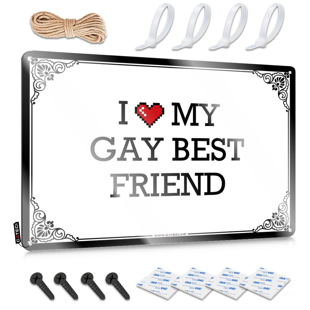 IBWNBBUSN Coffee Sign Decor I Love My Gay Best Friend Tin Sign Beer Signs Metal Vintage Tin Sign Decor(20X30CM)