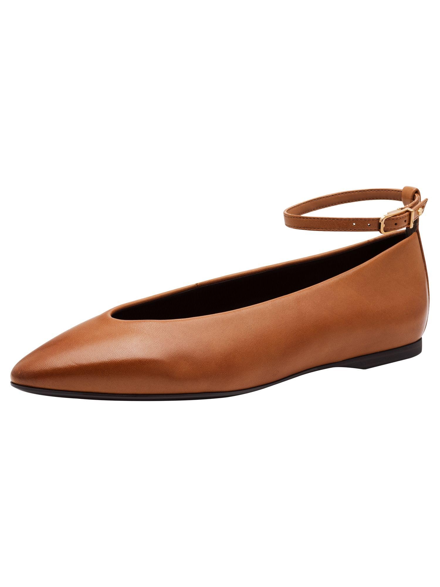 Tamaris Women's Ballerina Strap 1-22161-45 Ballet Flats, Cognac, 41 EU, Cognac, 8 UK