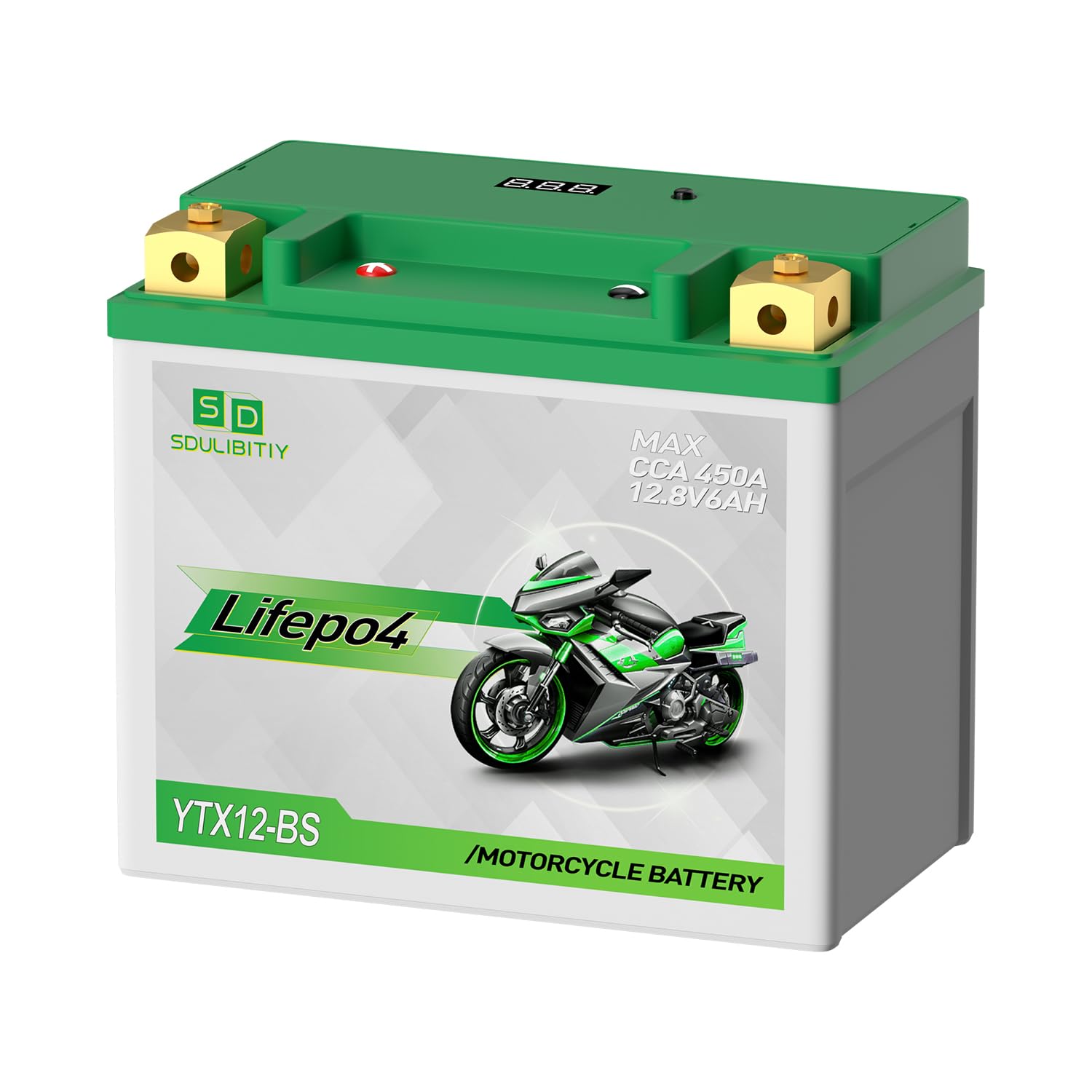 Motorcycle Battery YTX12-BS | Lithium Powersports Battery 12.8V 6Ah 400CCA LiFePO4 Engine Start Battery Compatible ATV, UTV, Scooter, Snowmobile, 4 Wheeler