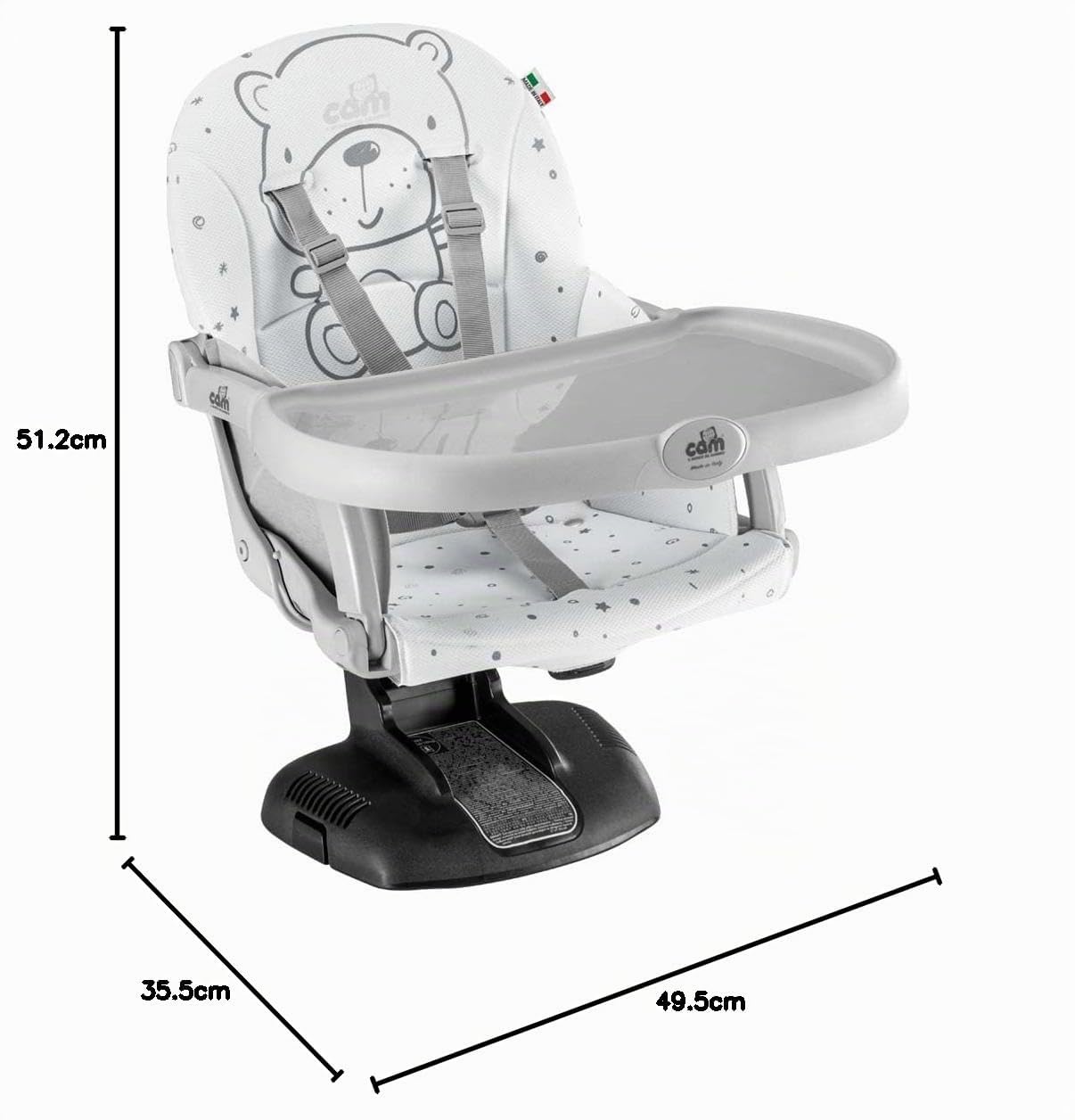 CAM Il Mondo del Bambino - art.S334/T247 - Rialzo da sedia Idea - made in Italy - ideale da 6 a 36 mesi - TEDDY GRIGIO