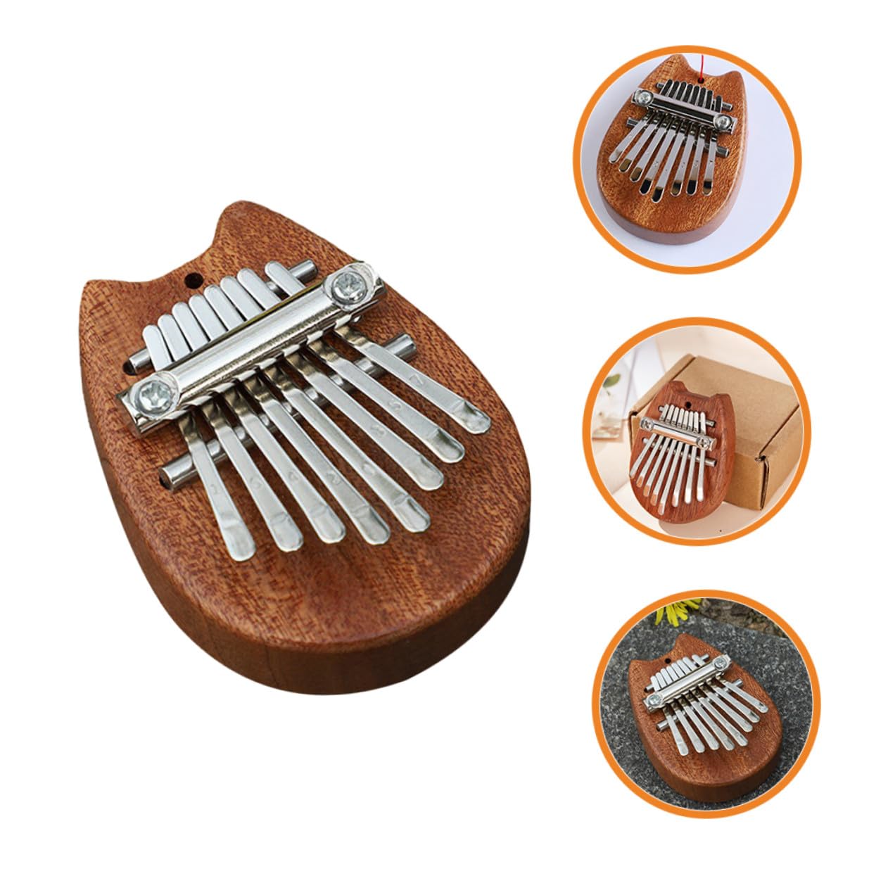 Hemobllo Kalimba in Legno Mini 8 Tasti Facile da Suonare Leggero Portatile Strumento Musicale per Principianti e Regali a Genitori