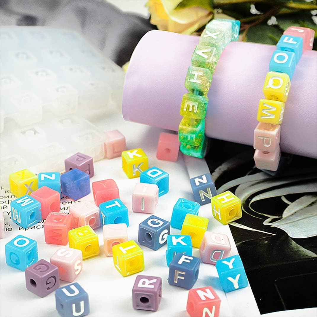 2 Stampi in Silicone Resina per Dadi Lettera, Stampi per Epossidica