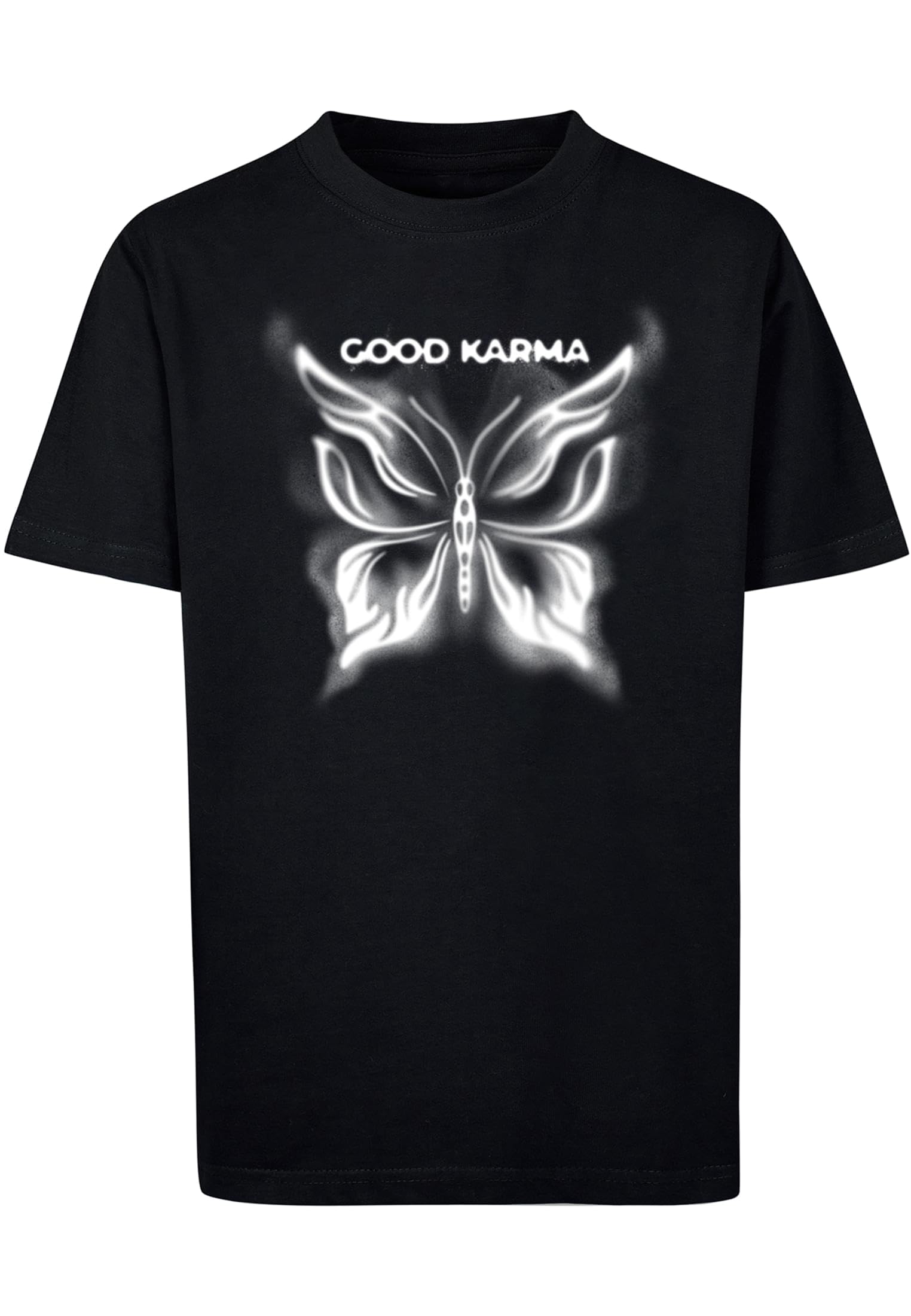 Mister Tee Men's Mtk291-good Karma Butterfly Tee T-Shirt, Black, 146-152
