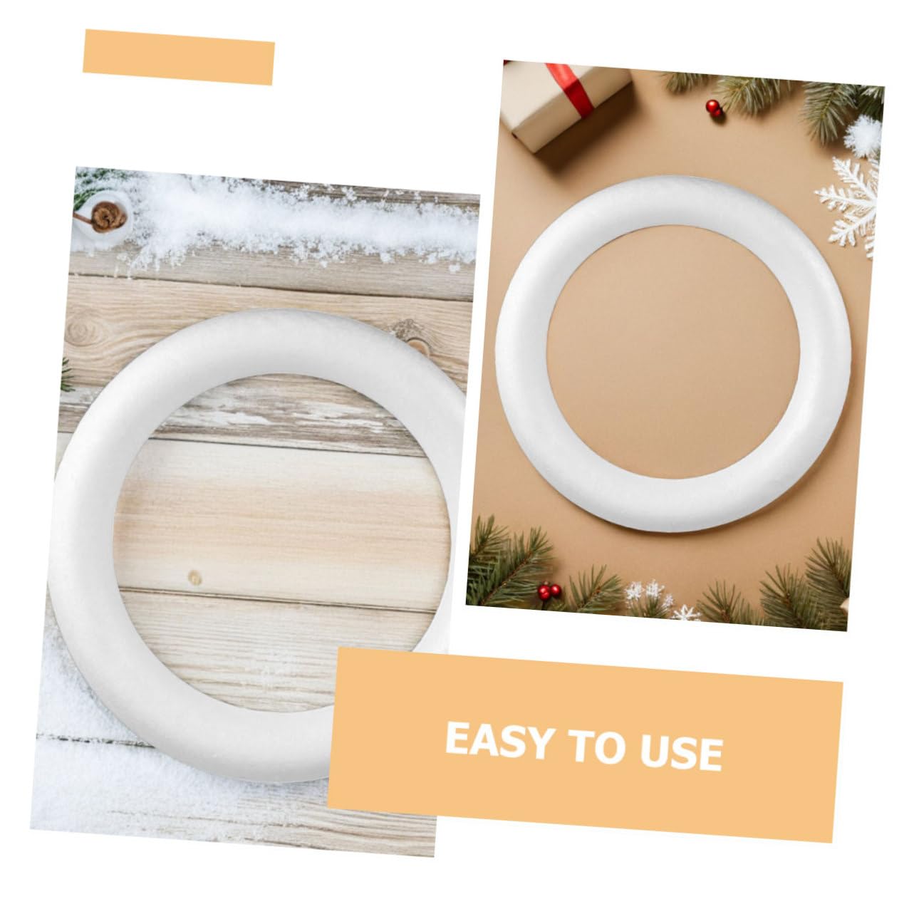 Alipis 3pièces Kit De Cercles Ronds Mousse pour Couronnes De Décoration Intérieure De Noël Supports De Couronnes pour Loisirs Créatifs Et Décoration De Maison