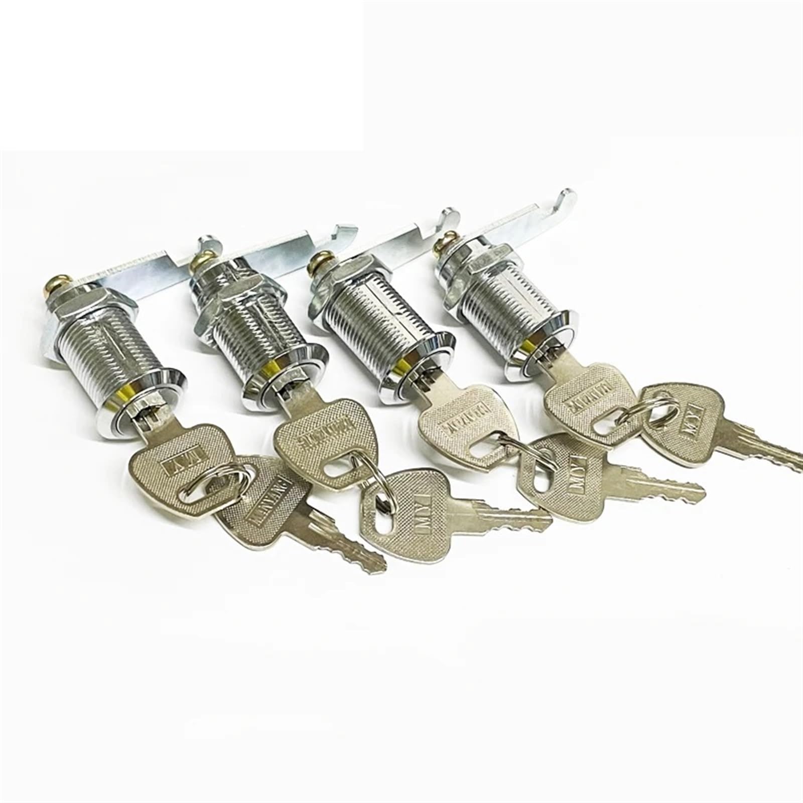 Blokada krzywki w szafie Zestaw 4 zamków krzywkowych do szuflad z 2 kluczami do drzwi, skrzynki pocztowej, szafki narzędziowej HJ03(Key Different X 20mm)
