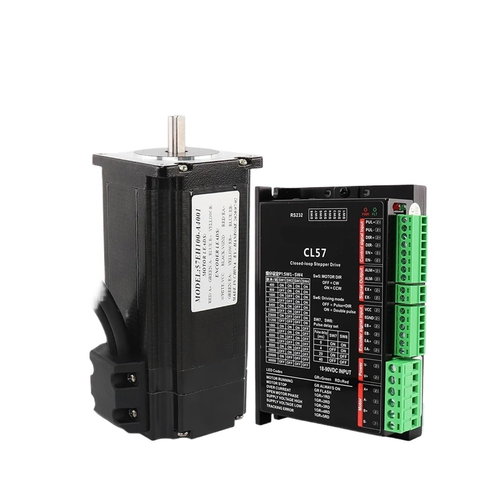 Schrittmotor-Treiber 57EH100A4001 Nema23 Closed Loop 4A 3,3 NM motor Schrittmotor 57X100mm + CL57 antrieb for 3D Drucker Roboter Schaum Kunststoff Meta(57EH100-CL57 Sets)