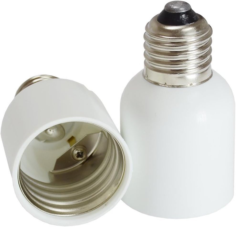 2-Pack Socket Adapter E26 Medium Base to E39 Mogul Base Screw Base Light Bulb Socket Converter, 300W Max.