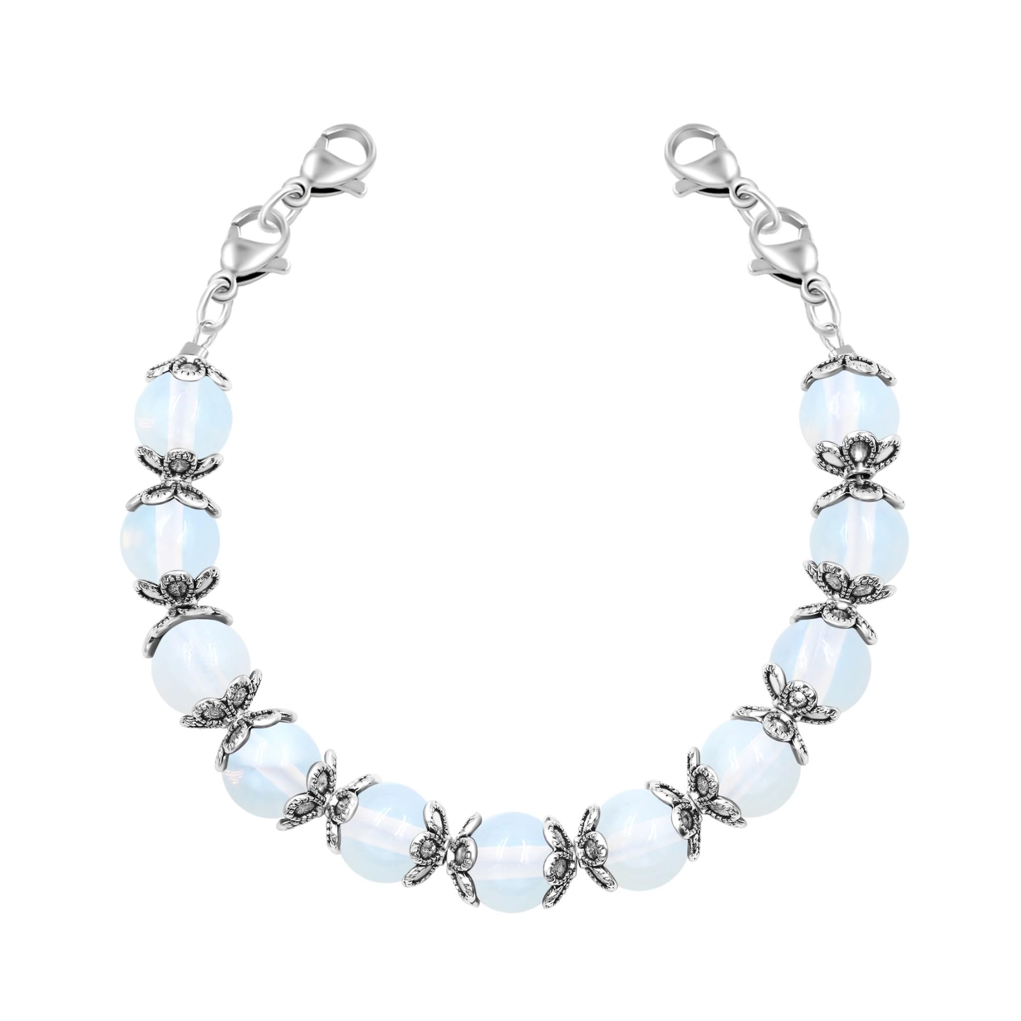 Interchangeable DIY Semi-Finished Medical Alert Bracelet - 8mm Natural Stone Bead Adjustable Dual-Use Bracelet - YA5062
