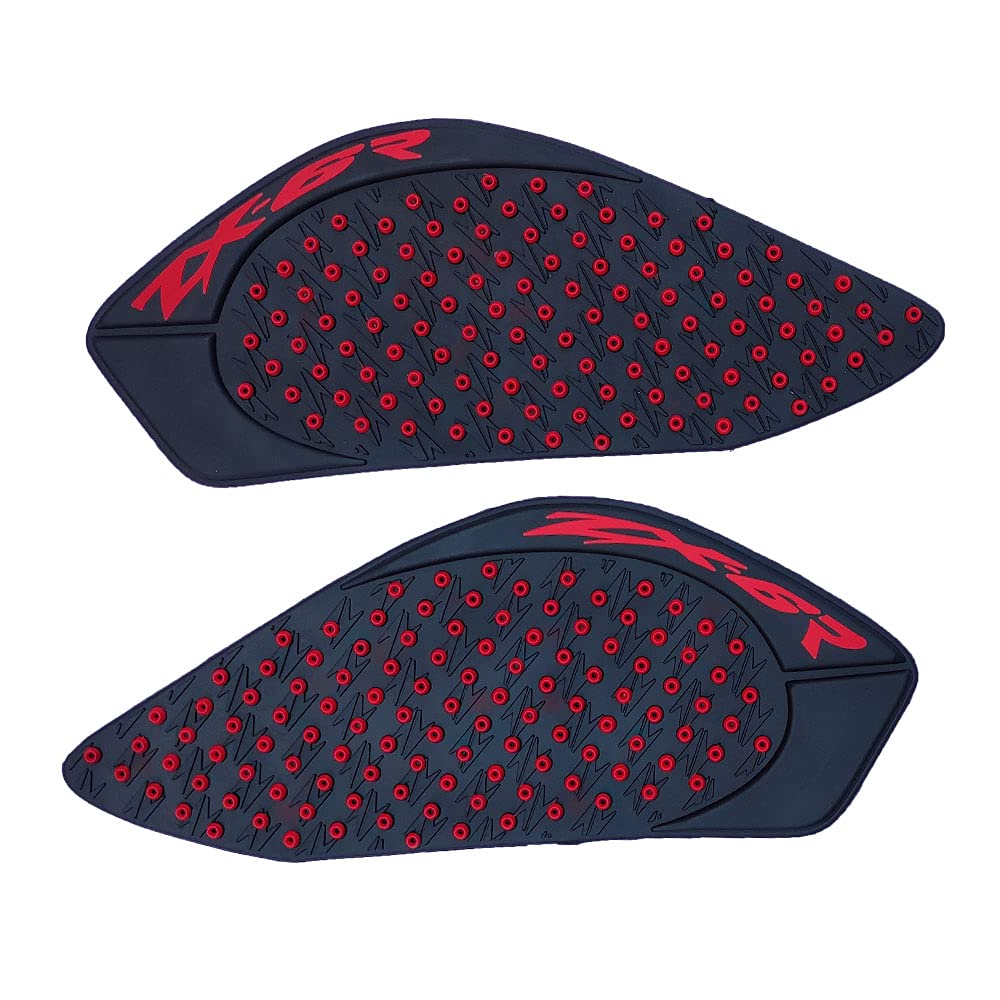 Red Gas Fuel Tank Pad Traction Side Fuel Knee Grip Decal Compatible with Kawasaki Ninja ZX6R 2009-2019