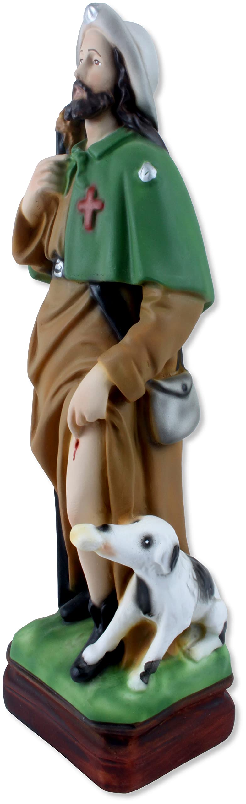 Generico Statua San Rocco in Resina Dipinta a Mano - Cm 30 MADE IN ITALY