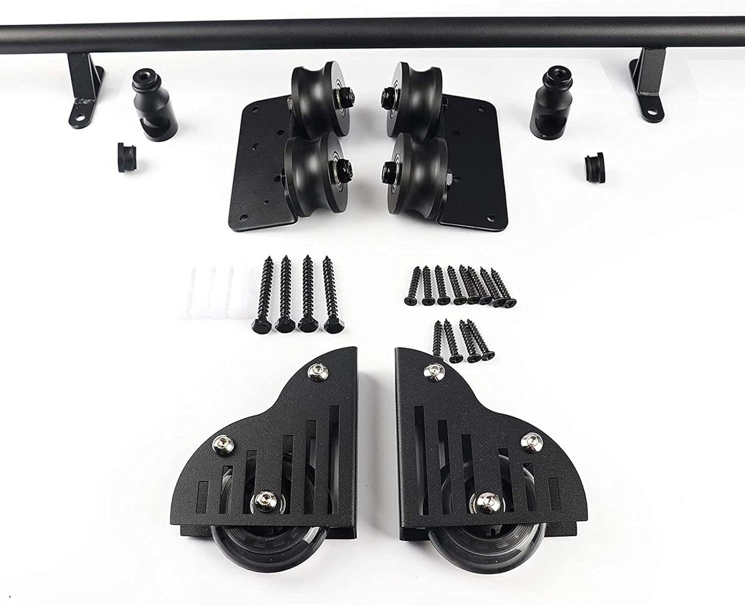 DFGHNBVC Sliding Ladder Kit With Rolling Library Rail Track Track Kit,Black-20Ft/600Cm Track Kit