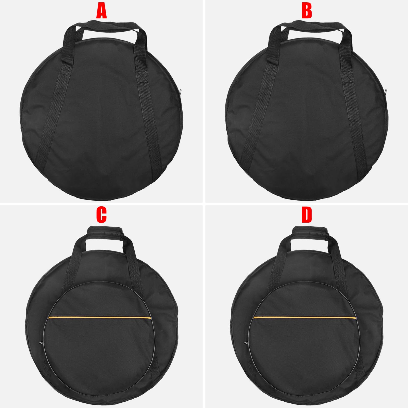 Bolsa para platillos y baquetas, bolsa de transporte impermeable, bolsa de almacenamiento acolchada para platillos de viaje con asa de transporte