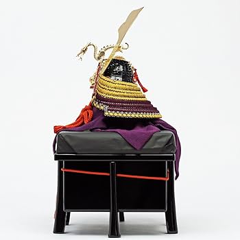 兜飾　五月人形 五月人形 久月 兜平飾り 兜飾り 早乙女幸隆作 1/3 黒小札 正絹