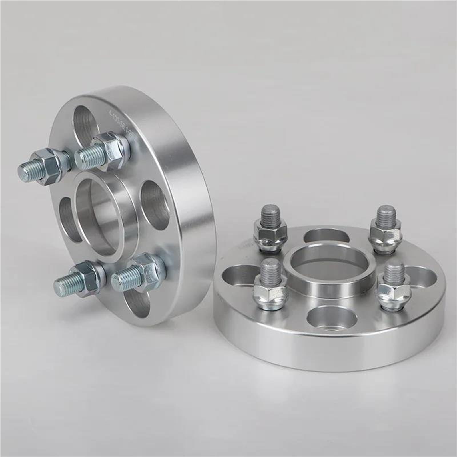 2 entretoises forgées en Aluminium pour élargissement de Jantes de Voiture PCD 4 x 100 CB 54,1 mm compatibles Kia K2 Picanto et Ruiou 15 mm Argent.