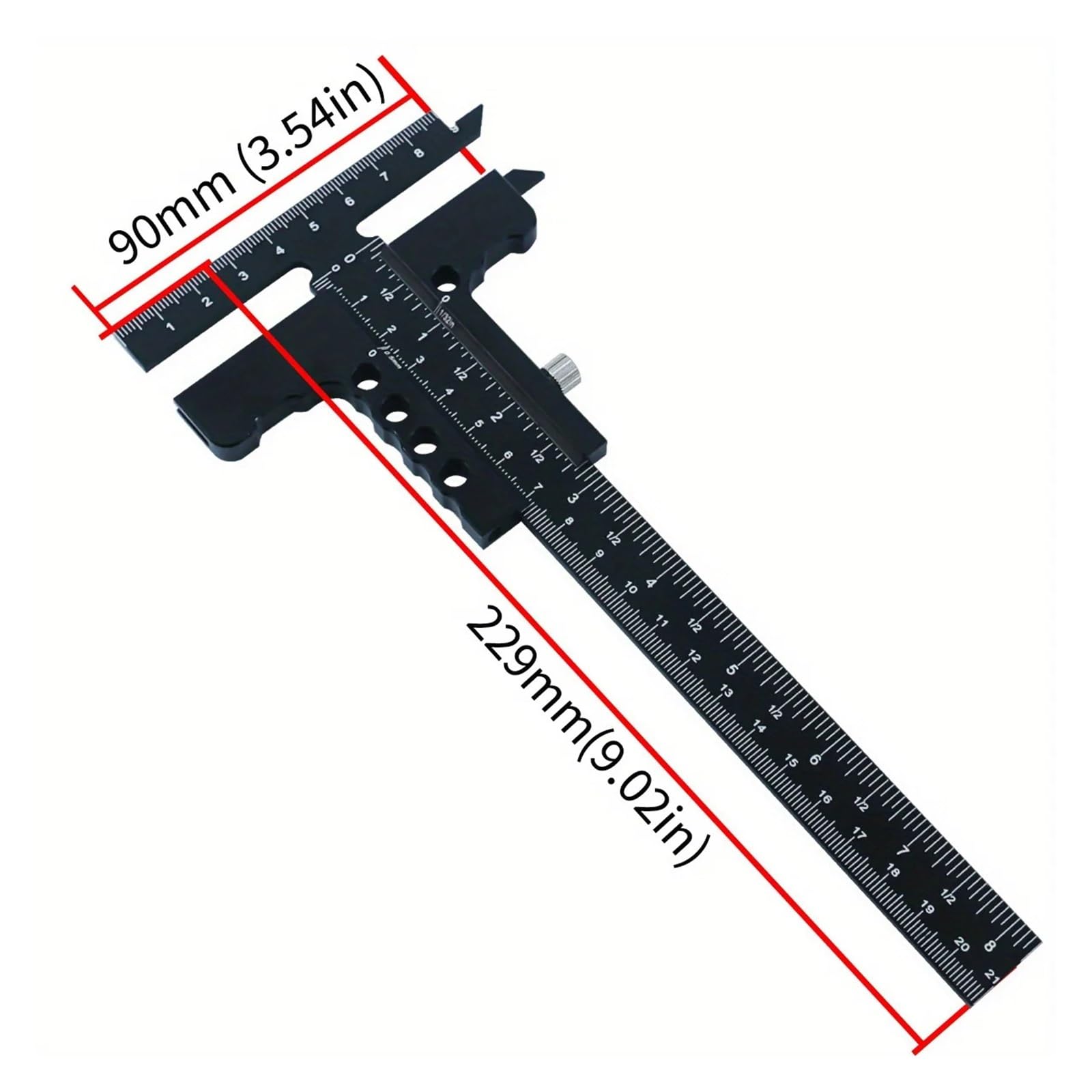 escuadra (herramienta de carpintero) Calibre de trazado for carpintería, calibre de marcado deslizante de aleación de aluminio, herramienta de regla de marco de marcado de medición de trazado cuadrado