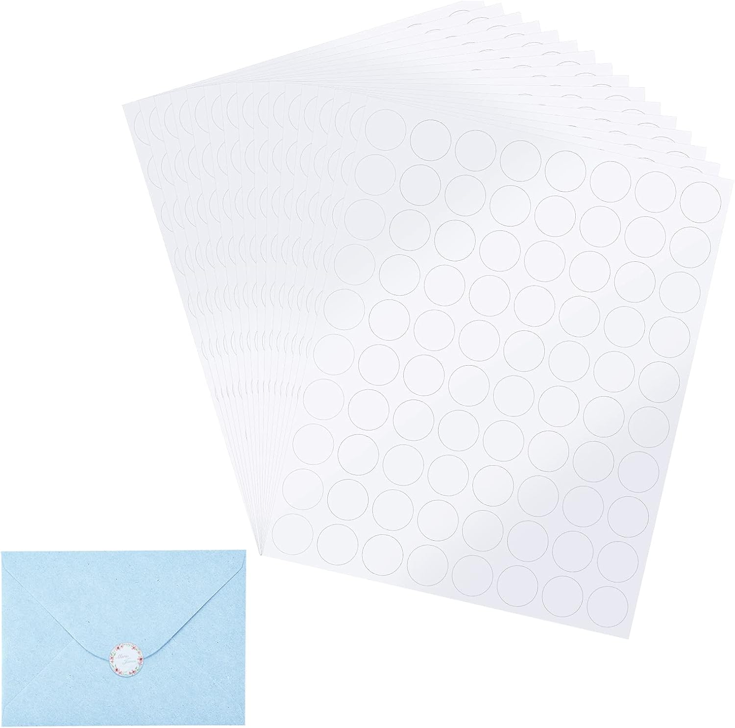 buy 1600 pieces printable glossy clear round sticker 0 75 inch translucent labels dots adhesive blank printable labels for laser and inkjet printers diy supplies online in italy b095by12xx