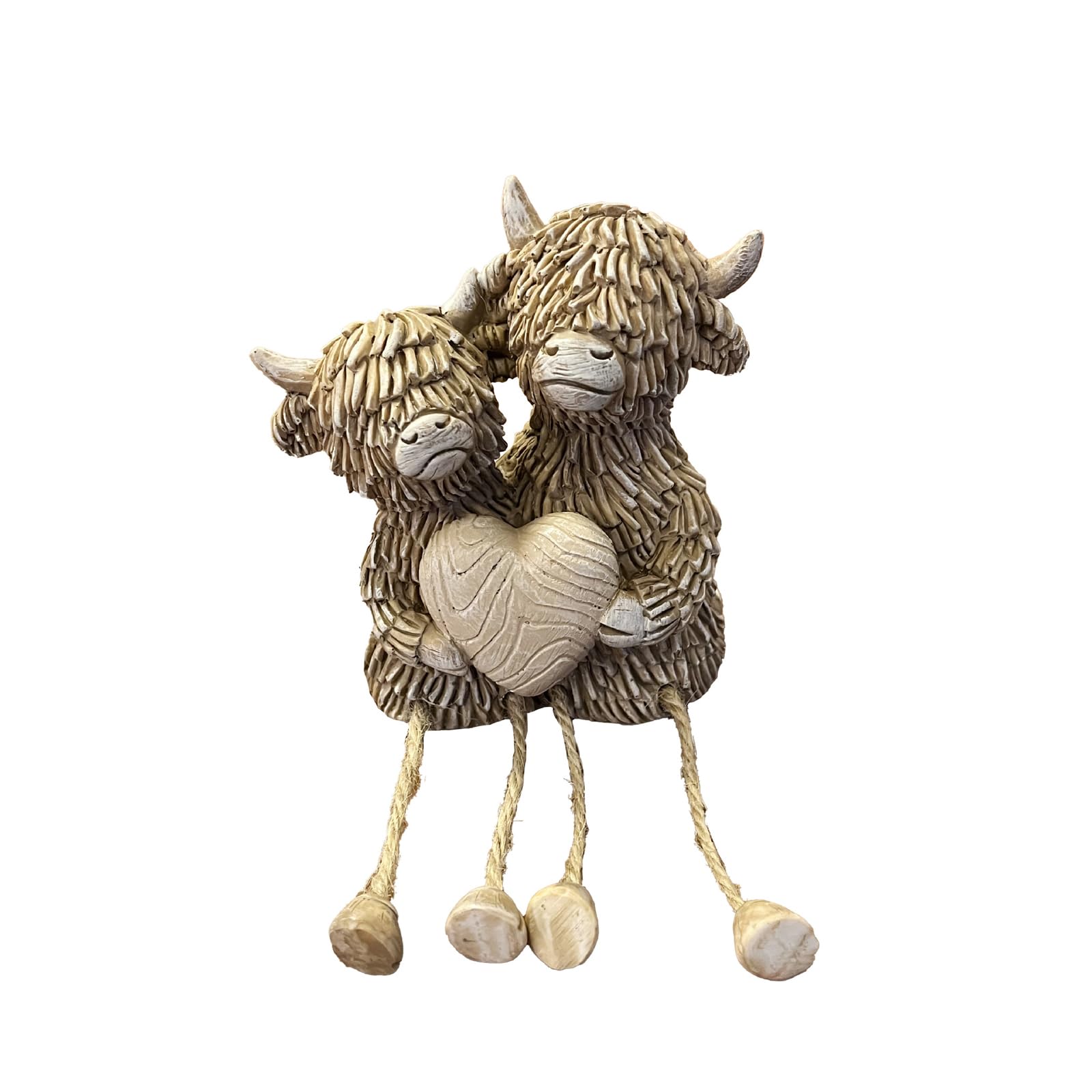 Zbiianxer Realistic Highlands Cow Animal Figurines Resin Animal Statue Garden Decors Ornament For Tiered Tray Table Decor Ornament