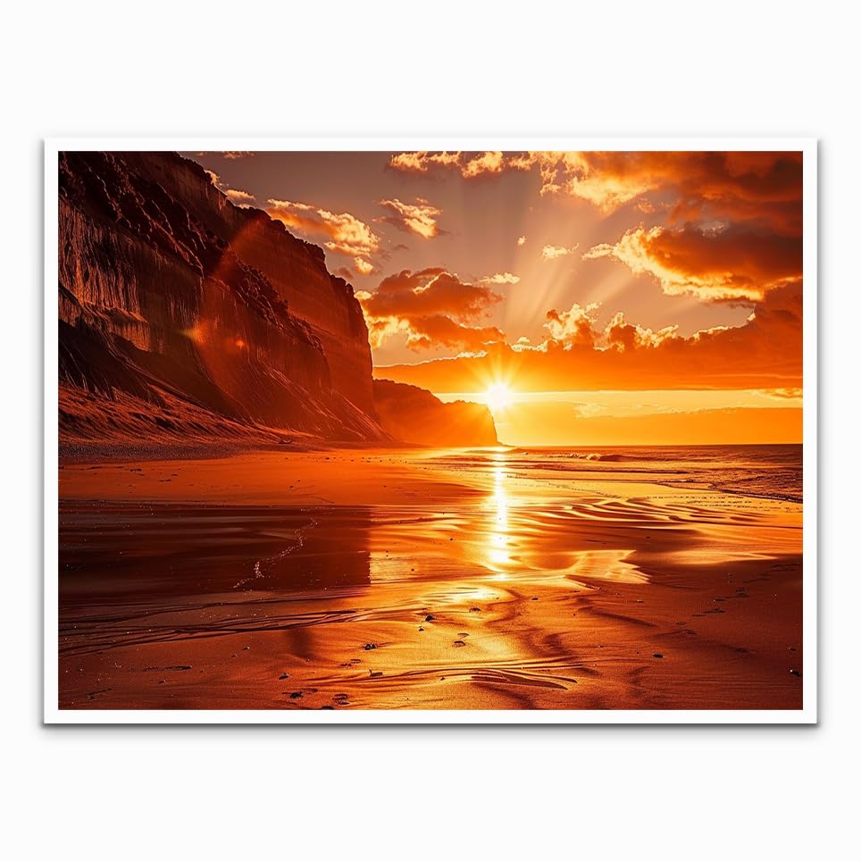Amazon.com: Coastal Bliss at dusk Printable Sunset Beach Painting