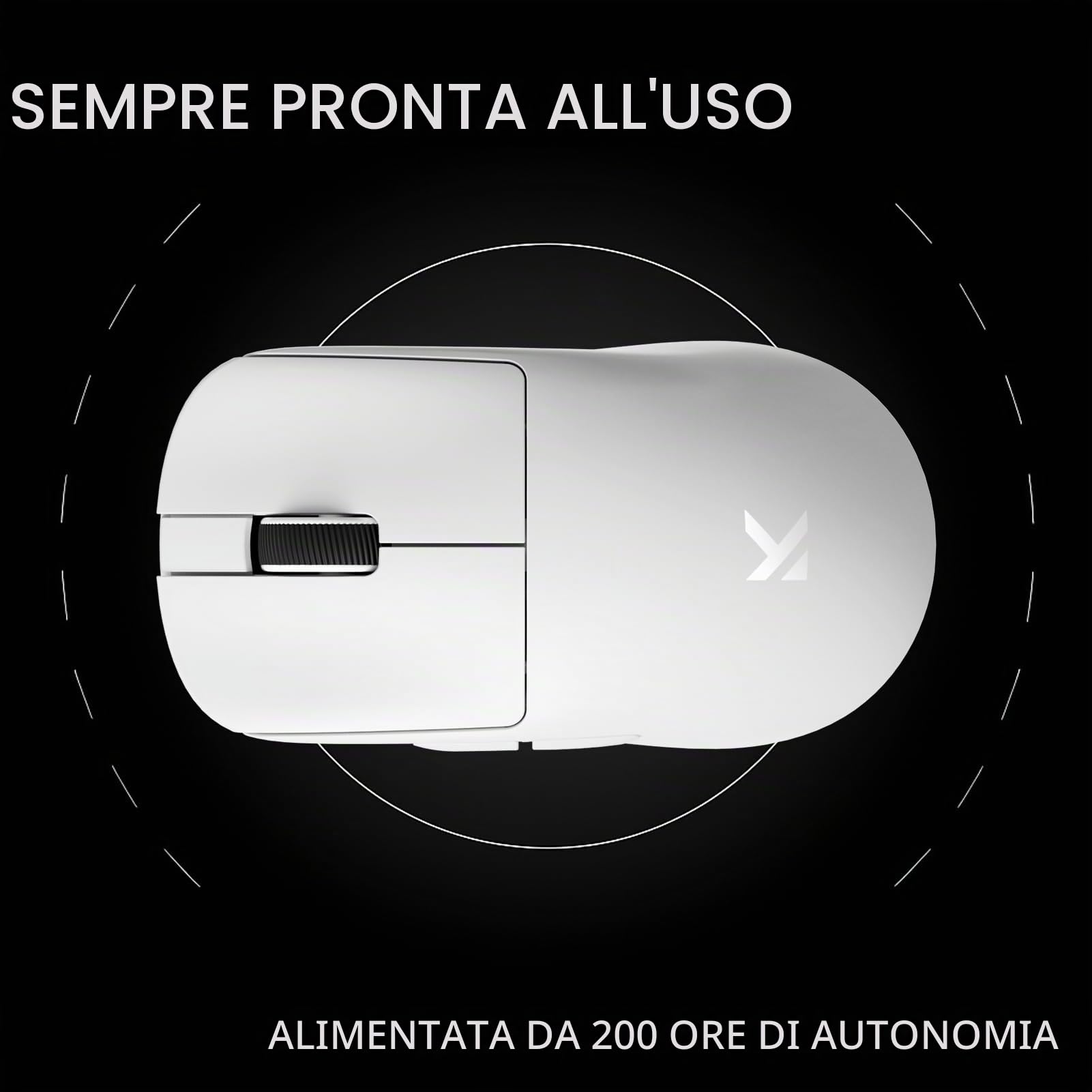 FOXMM x MCHOSE L7 Pro Mouse Superlight 39 g, Sensore 26.000 DPI, 6 DPI Regolabili, Frequenza di Polling 8K Hz con Ricevitore 8K Ultra-Rapido, Mouse da Gioco Wireless/Wired BT/2.4 G, Batteria 200 ore