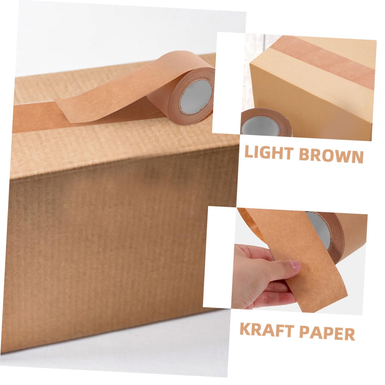 NUOBESTY 3 Set 3 Set Di Nastro Di Carta Kraft Nastro Da Imballaggio Kraft Resistente Di Marcatura Di Spedizione Di Tenuta Di Carta Marrone 3 * 3