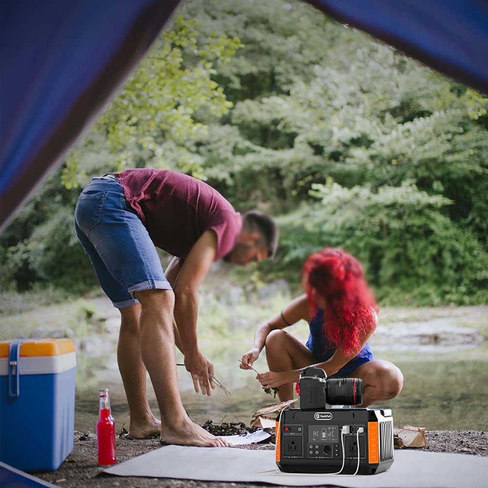 Centrale elettrica Portatile, Alimentatore per accumulo di energia Mobile per Esterni ad Alta Potenza da 500 W con Alimentazione simultanea di 11 dispositivi, per Viaggi in Camper all'aperto
