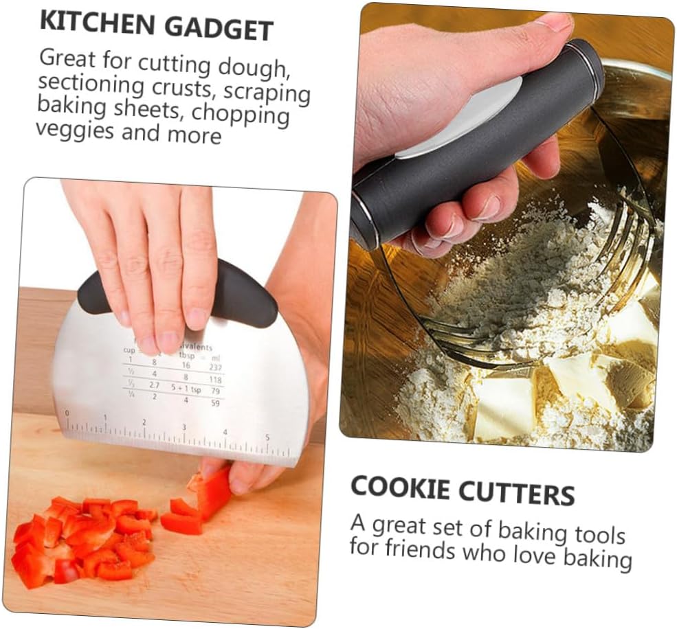 Veemoon Stainless Steel Dough Cutter and Cookie Cutters Set, Baking Tools Kitchen Gadget for Biscuit Making, Sturdy Baking Supplies for Home and Professional Use