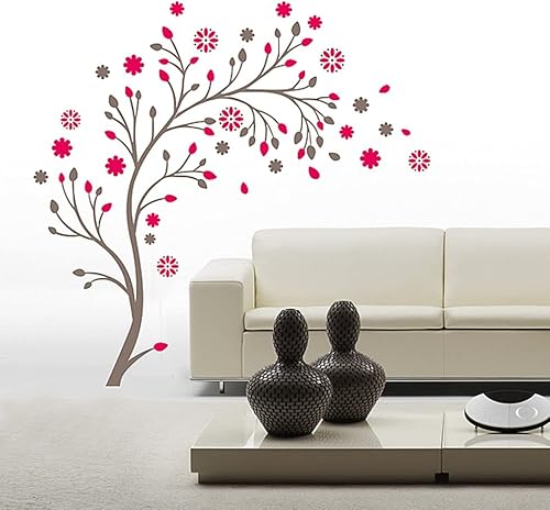 Miniatura 4 de Ghar Kraft Vinilo de PVC para pared, diseño de pájaros del amor con corazones, ramas y jaulas, diseño de árbol mágico con pájaros voladores,