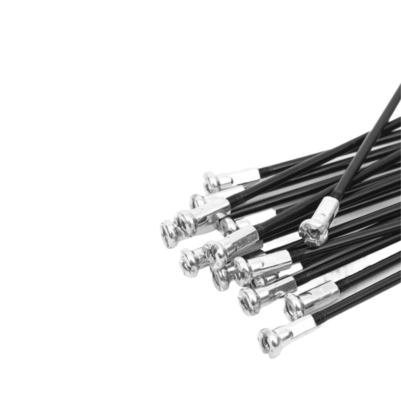 32 pezzi 14G J-Bend per raggi di bicicletta con nippli – raggi neri in acciaio di alta qualità (256 mm-305 mm) – raggi di ricambio a testa dritta per bici da strada e mountain bike