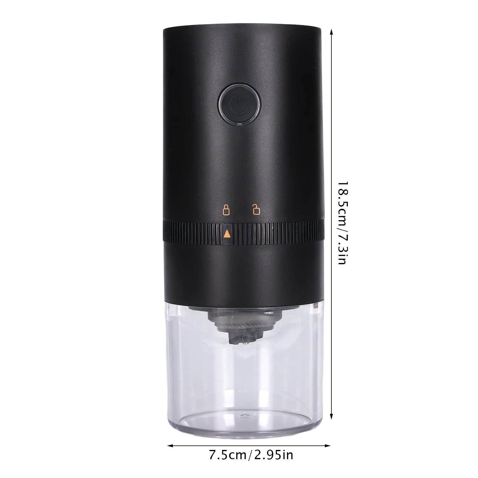 Molinillo de café BuyWeek, molinillo de café eléctrico, pequeño molinillo de café automático recargable, molinillo de café expreso(Negro)