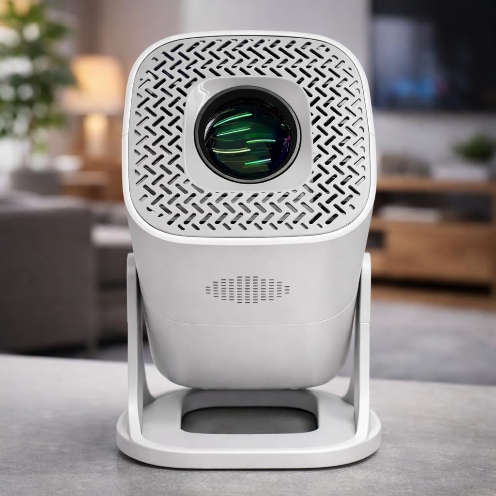 Smart Square Projector | 180° Rotatable Stand, Auto Keystone Correction | Full HD 1080P Support & 4K Compatible | Home Theater Projector for Mobile, Laptop, TV-image-10