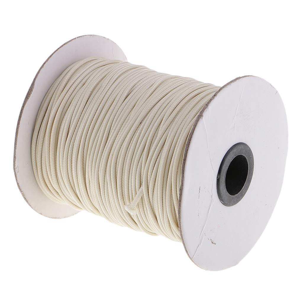 Juego de 3 hilos de algodón encerado de 80 m y 2 mm para bisutería, color beige