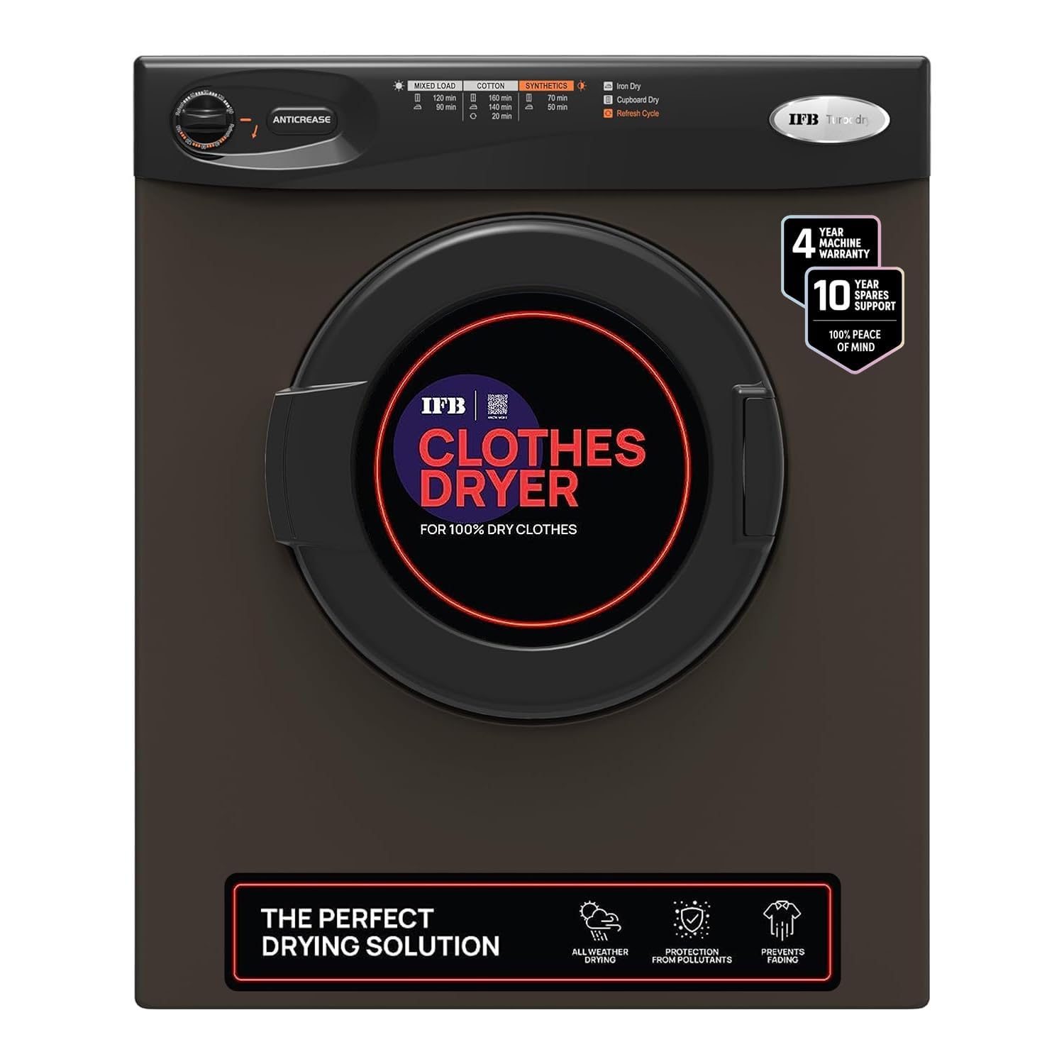 IFB 5.5 Kg Dryer Only, Fully Automatic Front Load, Refresh Cycle, Knob Control, Wall Mountable (Turbo Dry EX, Anti-Crease, Germ-Free Drying, Silver) — Amazon image 13