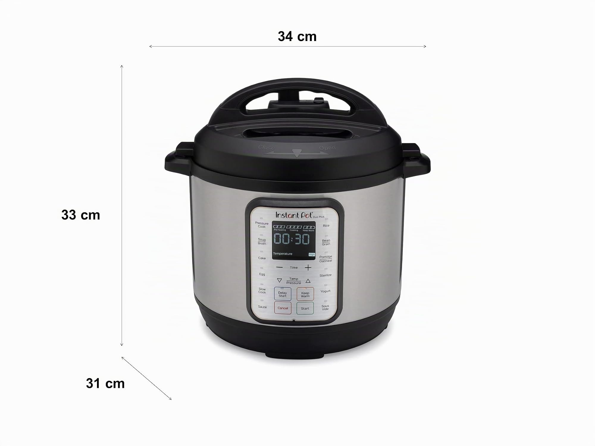 Instant Pot Elektrischer Schnellkochtopf DUO PLUS 5.7L Edelstahl 15 intelligente Programme Reiskocher Schongarer Dampfgarer