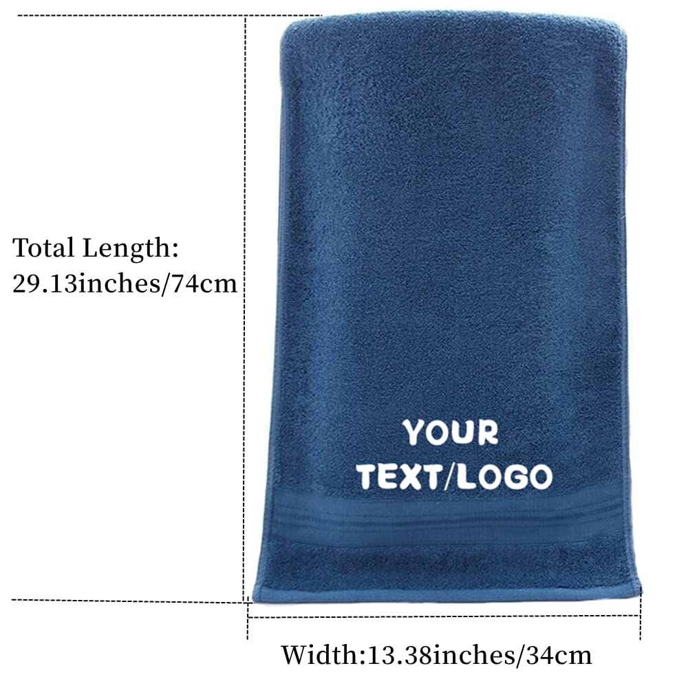 DOLETOR Custom Embroidery Towel Set of 2,Soft Bathroom Towel Set,Embroidered Towel as Personalized Gifts for Sport, Fitness,Travel