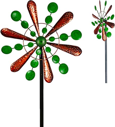 Hilandero de viento de jardín Spinner de metal para exteriores Molinillo de viento cinético Decoración artística para patio al aire libre, jardín