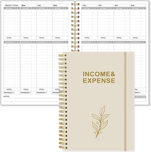 Rastreador simple de ingresos y gastos - Libro contable de ingresos y gastos para pequeñas empresas, 60 hojas (120 páginas), libro de registro de Rastreador simple de ingresos y gastos - Libro contable de ingresos y gastos para pequeñas empresas, 60 hojas (120 páginas), libro de registro de