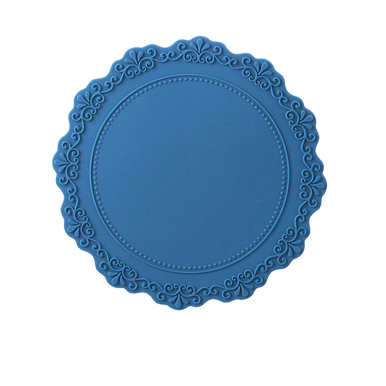 Set de table rond bleu lavable lot de 4 pour protection de table salle à manger 23x23cm