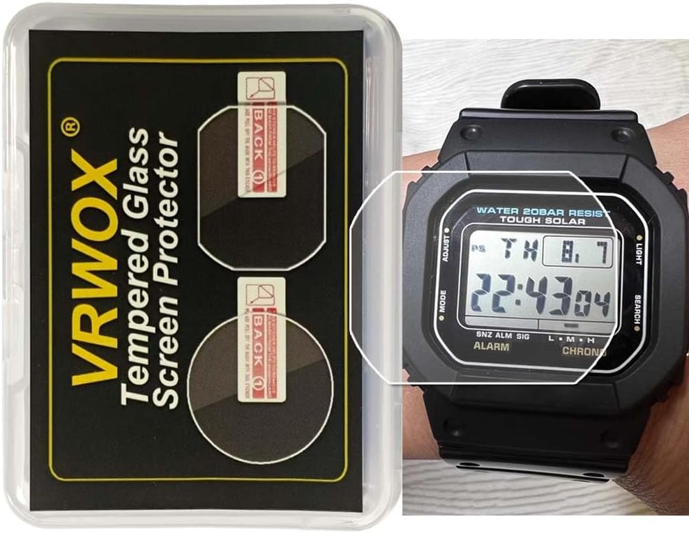 [2-Pcs ] Glass Screen Protector For G-5600UE-1JF G-5600 G-5600UE-1DR Watch,2.5D Rounded Edges 9H Premium Real Tempered Protector Anti Scratch,Anti-fingerprint Bubble-free 【G-5600】