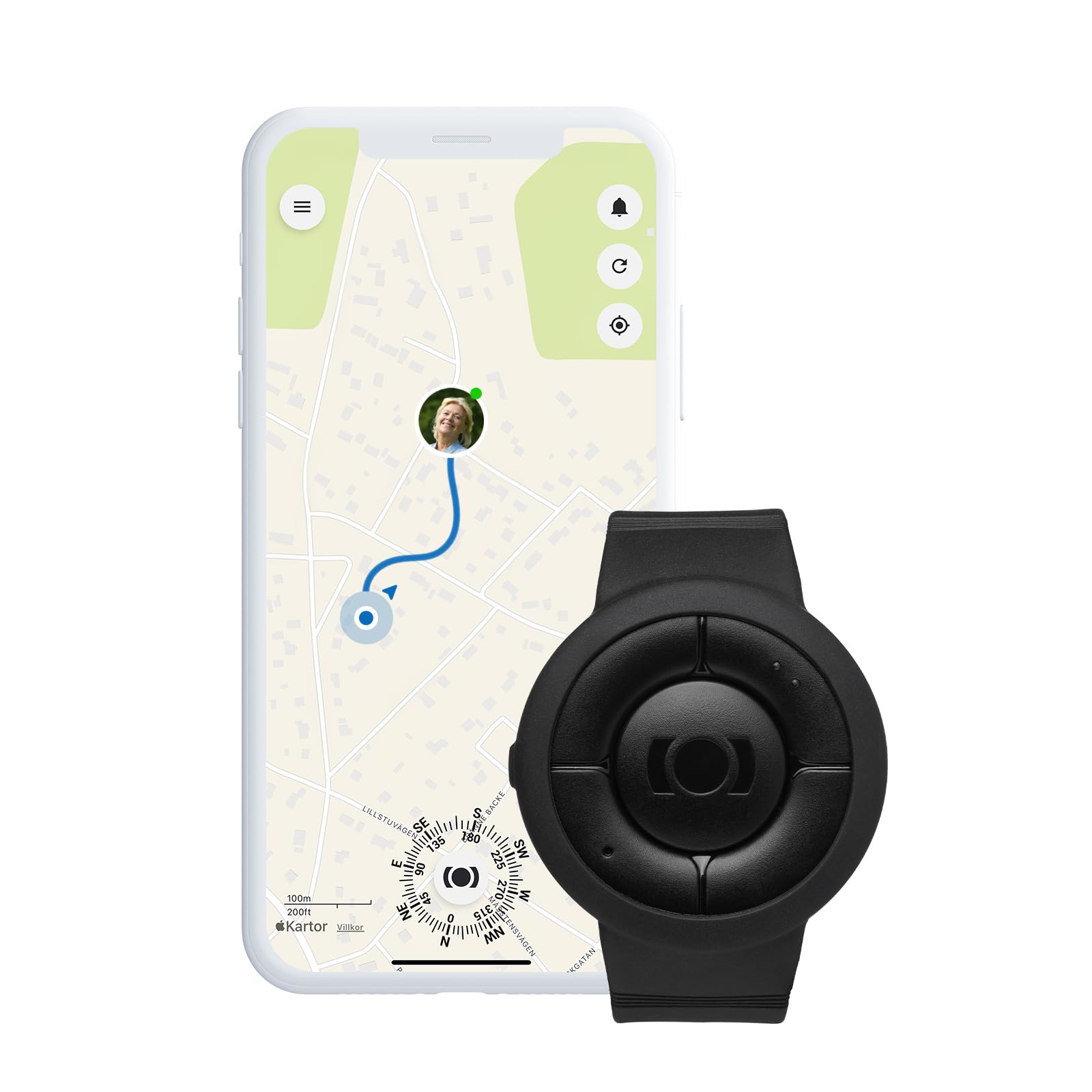 MiniFinder Nano - Alarma personal GPS - Alarma de seguridad en formato reloj - Formato de reloj rastreador GPS - Botón de alarma y función de llamada